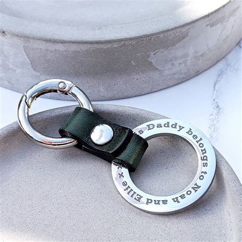 personalised leather keyrings for men.